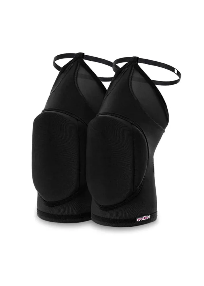 Queen Wear | IMG_4996 Knee Pads with Mesh – FIRE – Black | Queen Wear | IMG_4996