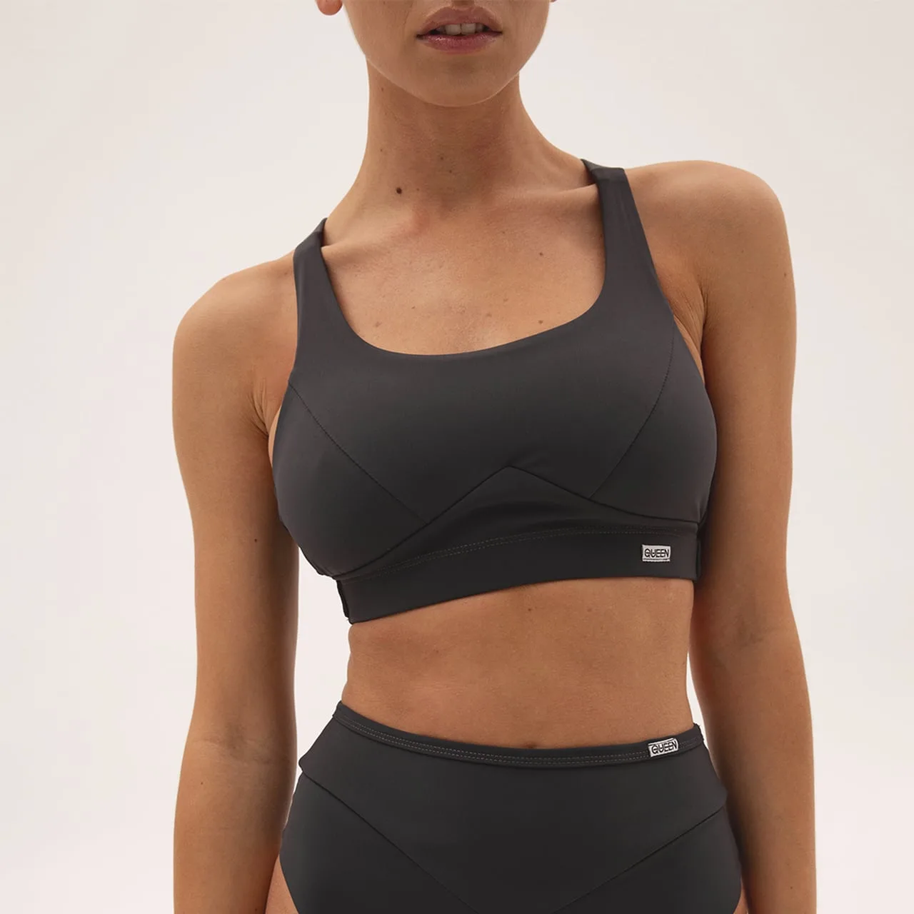 Medium Support Non Padded Sports Bra Top CLASSIC Gray 1 - Non-Padded Sports Top – CLASSIC – Gray Non-Padded Sports Top – CLASSIC – Gray - Medium Support Non Padded Sports Bra Top CLASSIC Gray 1