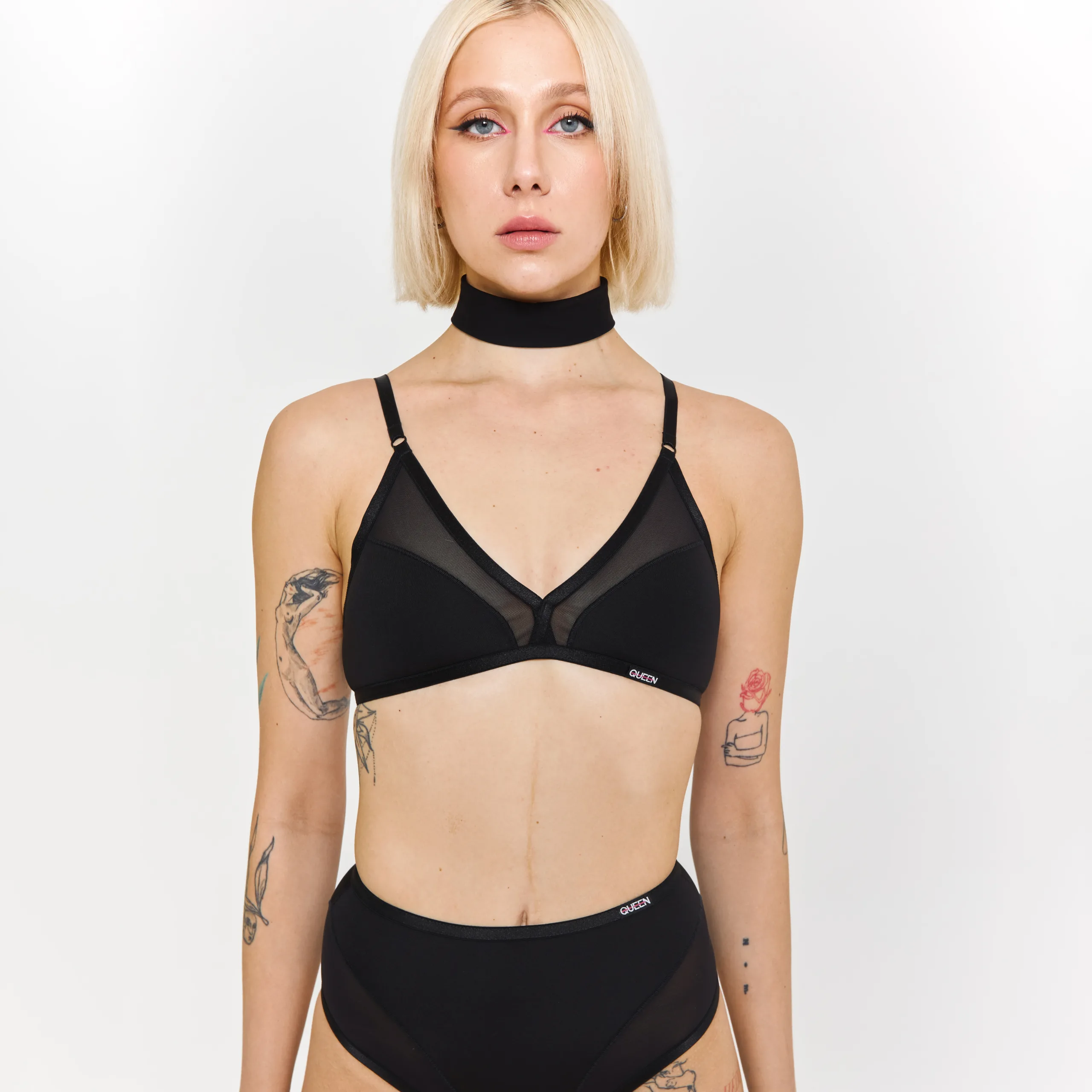 Queen Wear | 22D5190 scaled - М’який топ з сіткою – GLORY – Чорний М’який топ з сіткою – GLORY – Чорний ➤ купити в Queen Wear: ціна, фото | 22D5190 scaled - М’який топ з сіткою – GLORY – Чорний