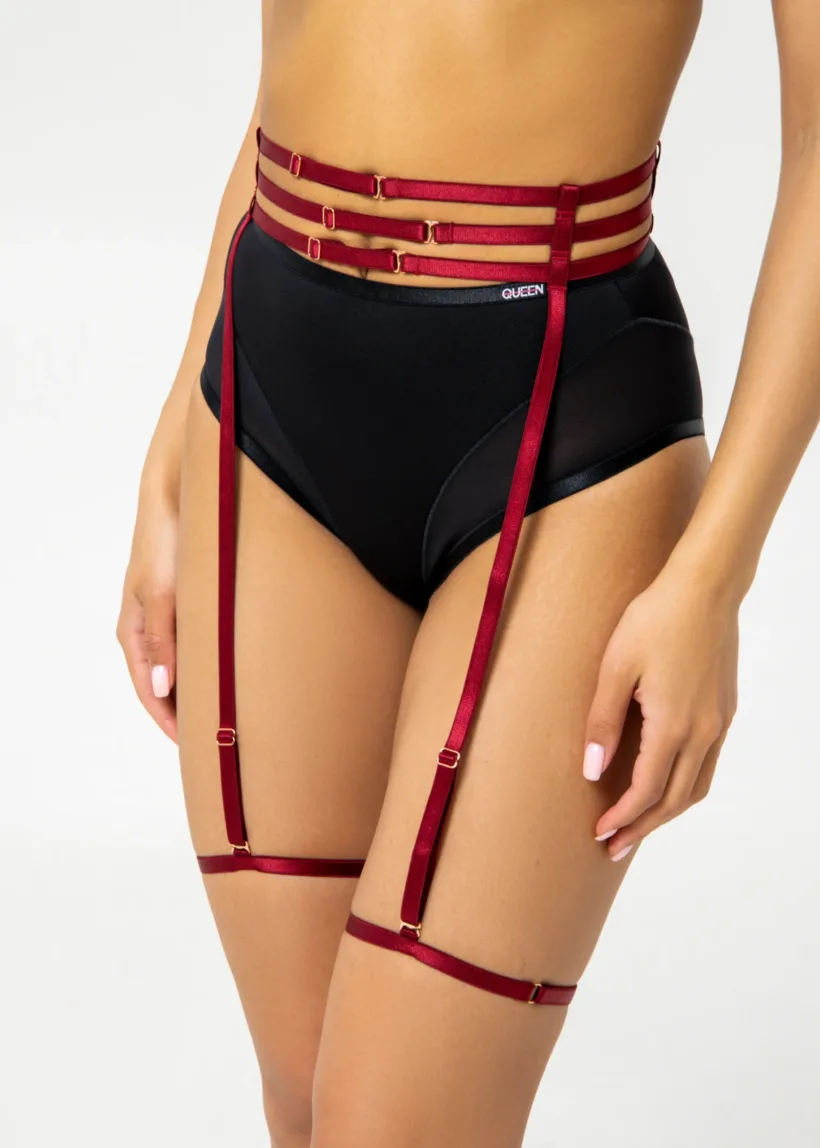 Adjustable Garter Belt – BUTTERFLY SOUL – Cherry Red One size'
