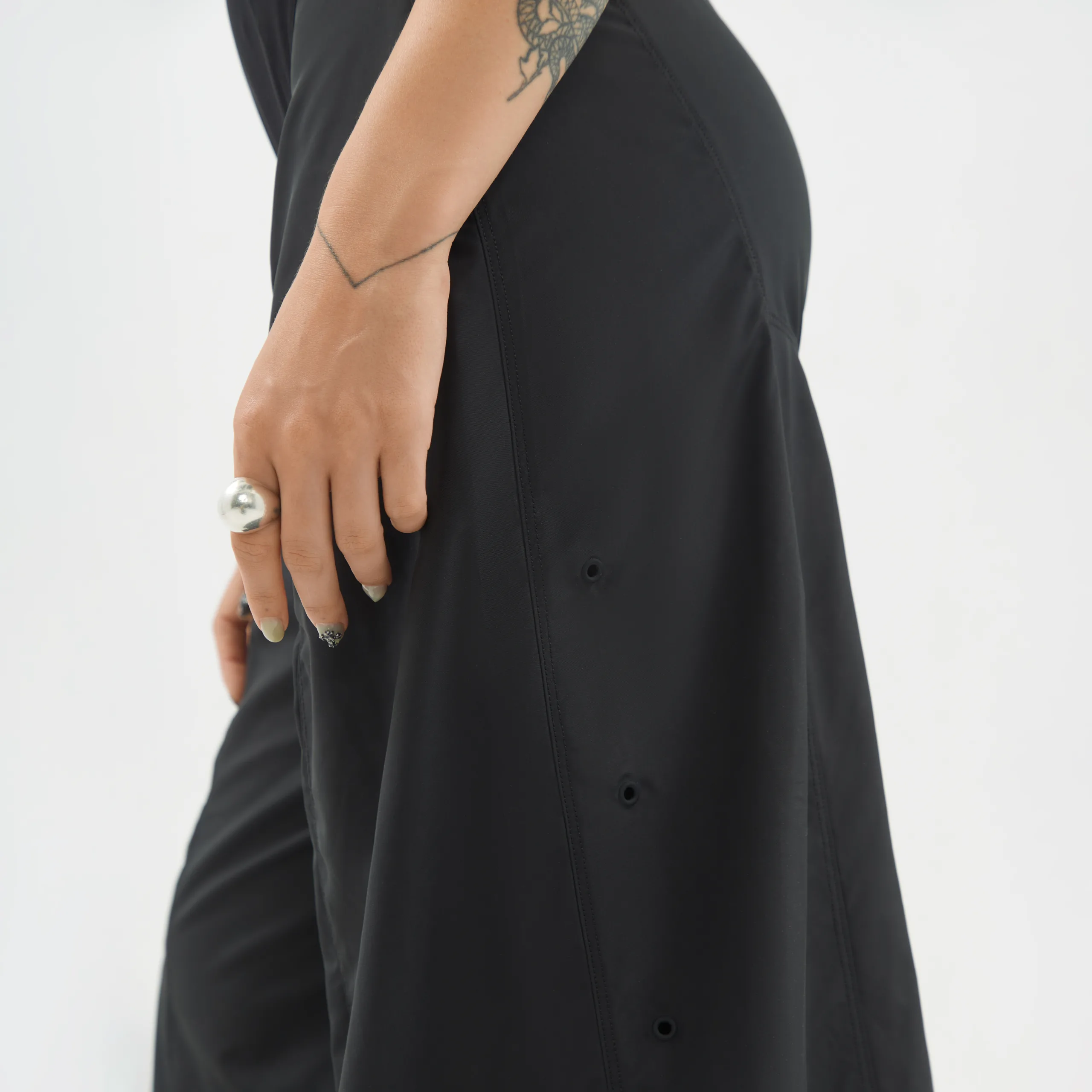 black dress cargo pants High-Waist Flat Front Cargo Pants for Tall Women in Black 4 / Tall / Black