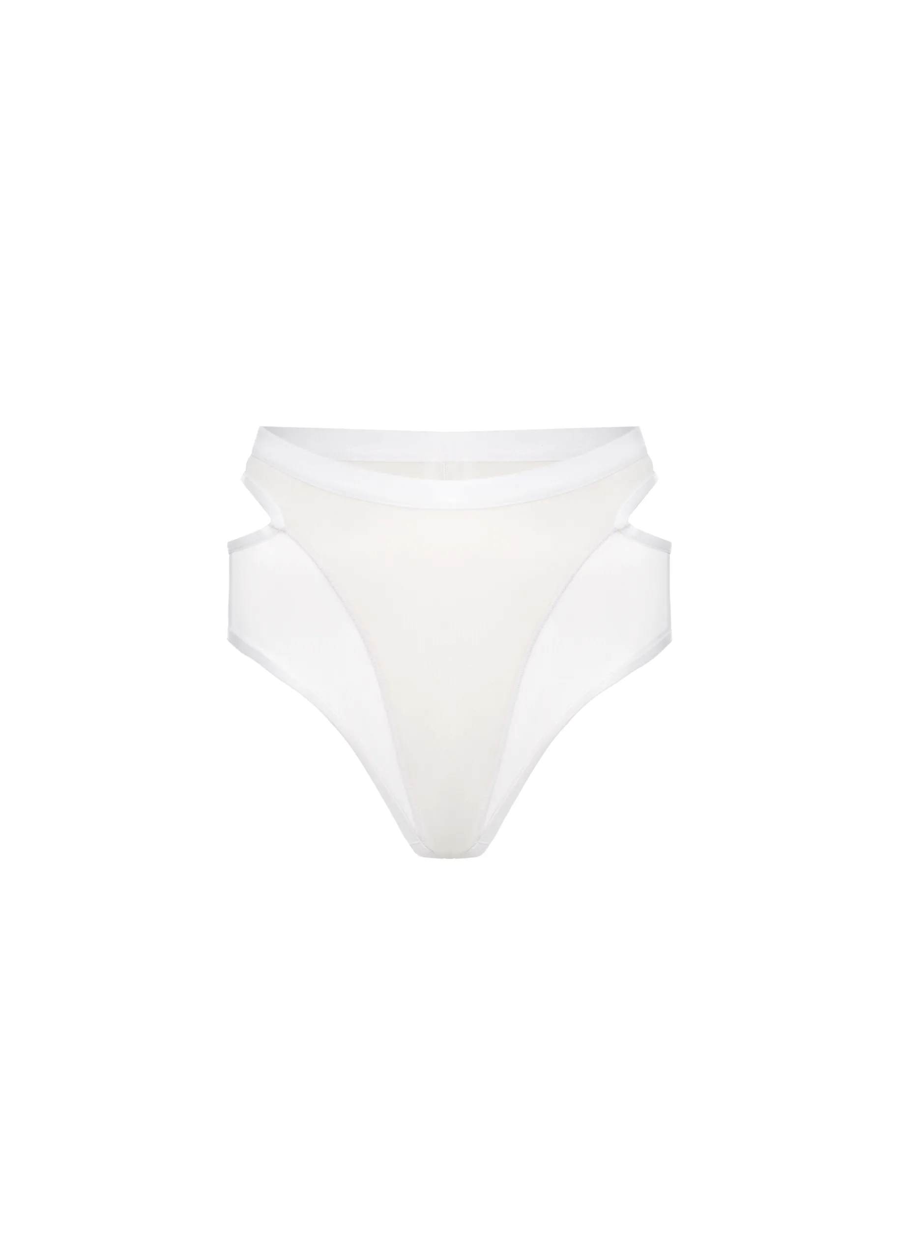Queen Wear | 25 Szorty z wysokim stanem i siateczką – CANDY – w kolorze Ice White | Queen Wear | 25
