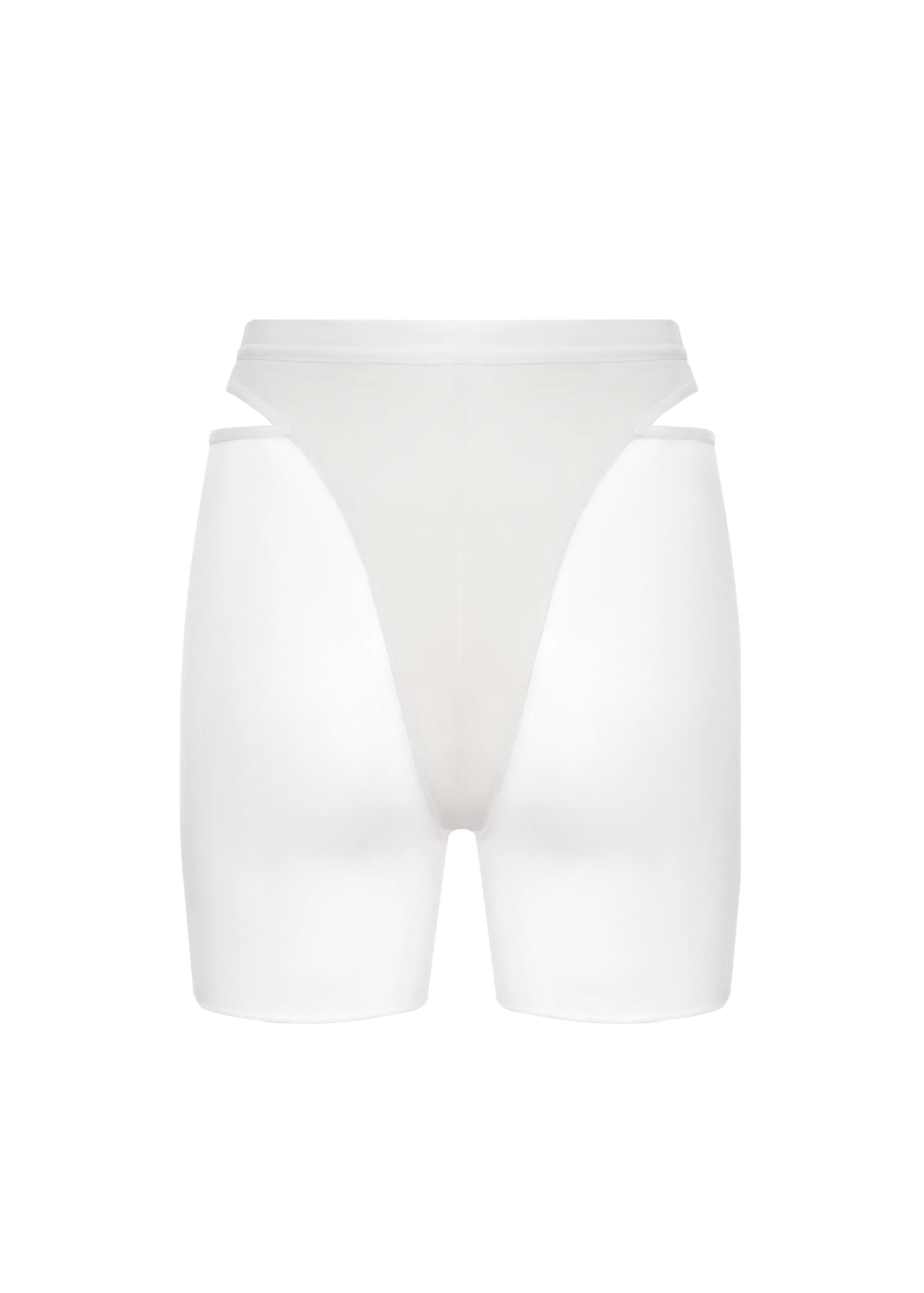 Queen Wear | 28 Overestimated Long Shorts with Mesh – CANDY – Ice White – S | Queen Wear | 28
