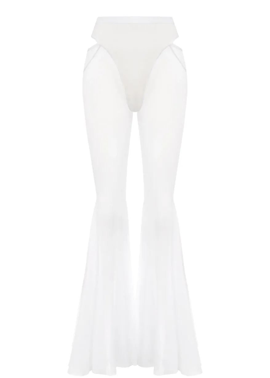 39 scaled – Mesh Flared Pants – CANDY – Ice White Mesh Flared Pants – CANDY – Ice White - 39 scaled