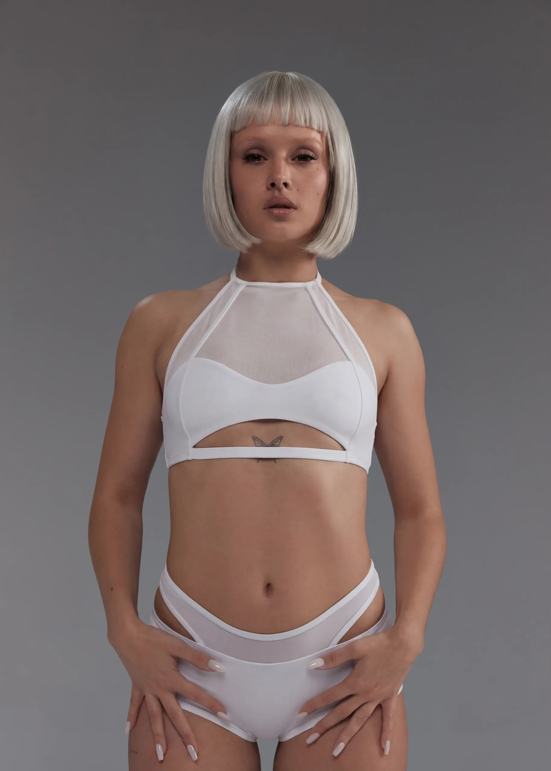 1 Mesh Top in White – 0S0020