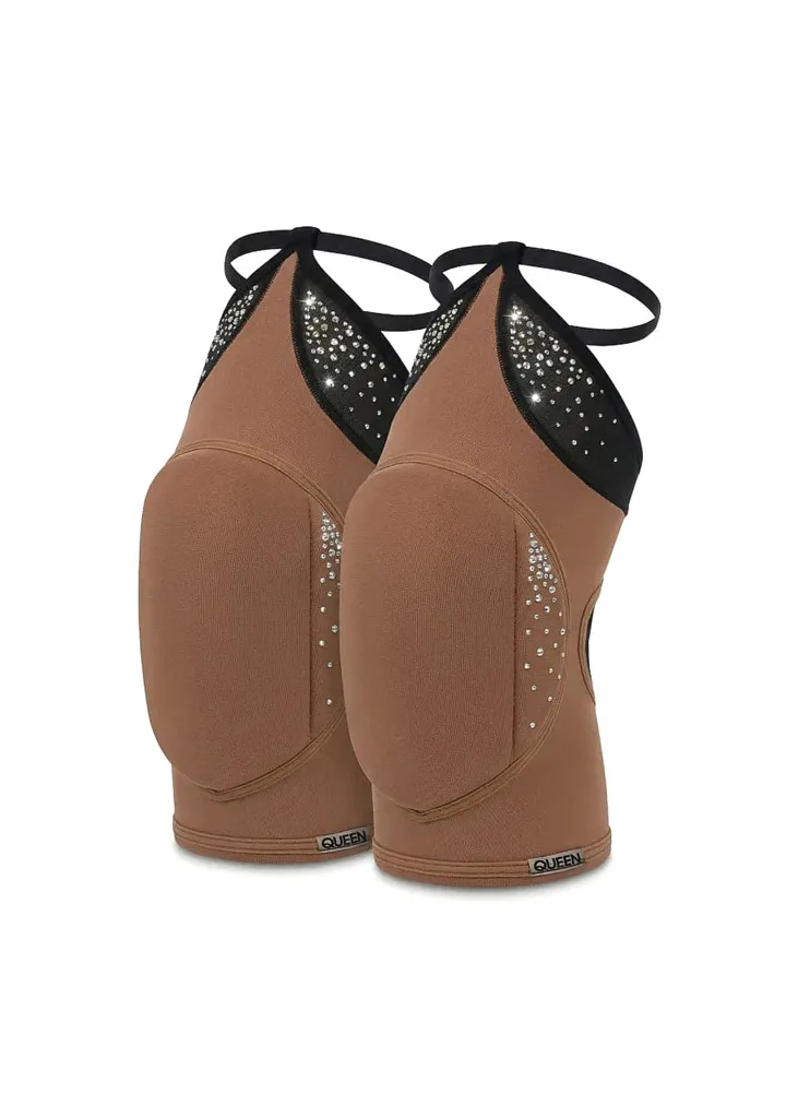 Queen Wear | IMG_4928 Knee Pads with Mesh – FIRE TOUCH – Caramel Shine | Queen Wear | IMG_4928