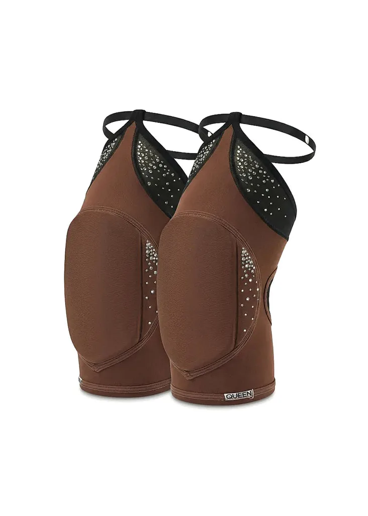 Queen Wear | IMG_4930 Knee Pads with Mesh – FIRE TOUCH – Cacao Shine | Queen Wear | IMG_4930